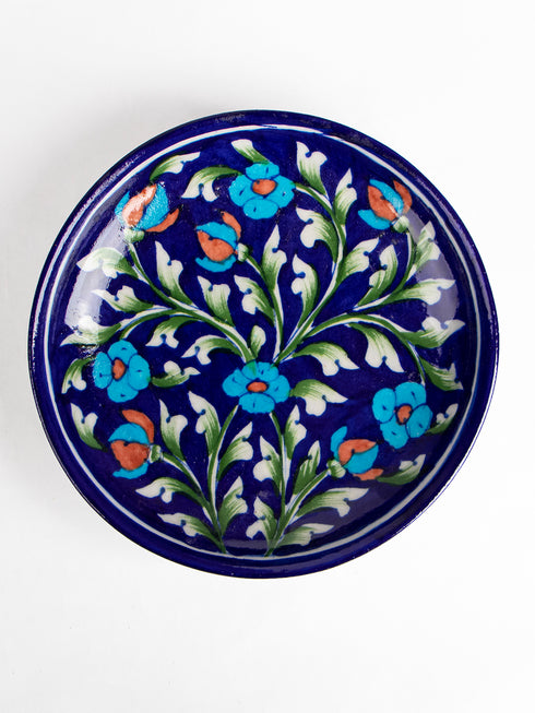 Blue Pottery Hand-Made Wall Plate